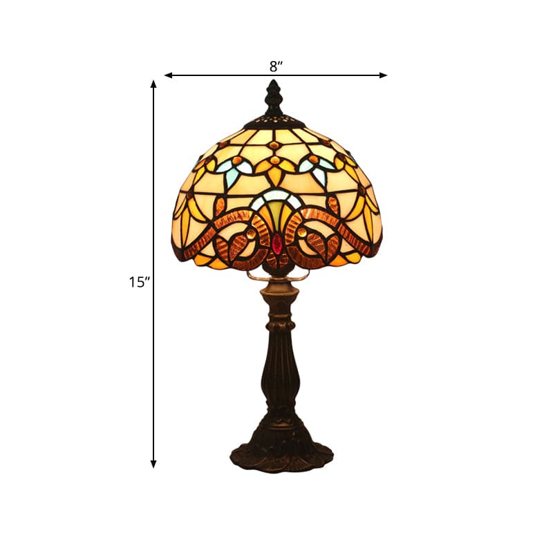 Lampe de Table en Verre Tiffany - Lignes de Plomb Classiques