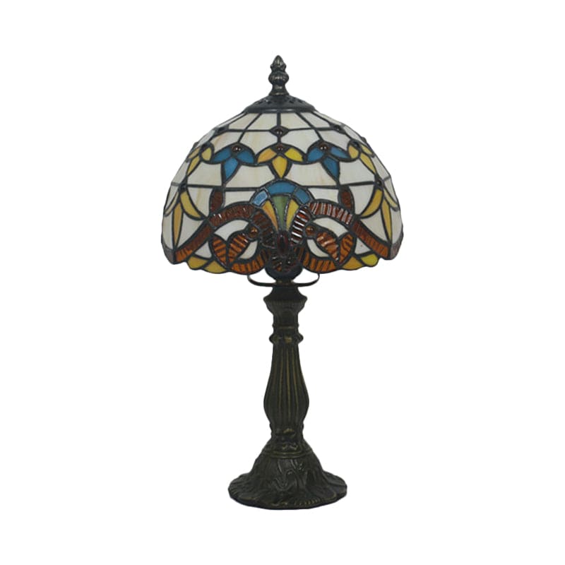 Lampe de Table en Verre Tiffany - Lignes de Plomb Classiques