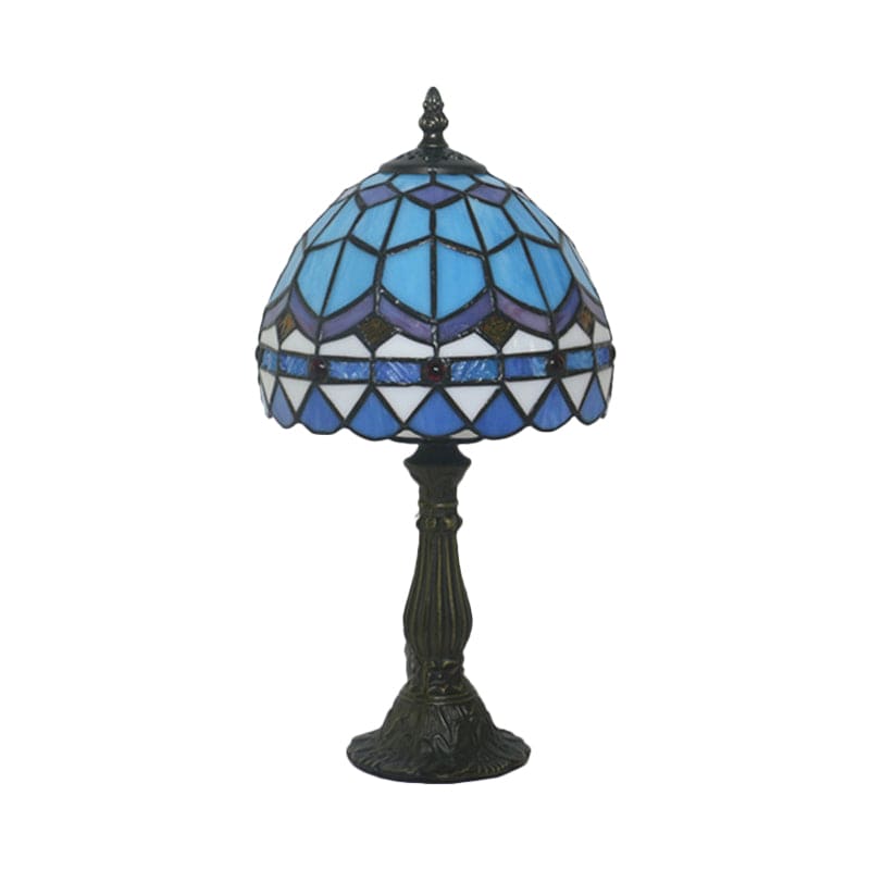 Lampe de Table en Verre Tiffany - Lignes de Plomb Classiques