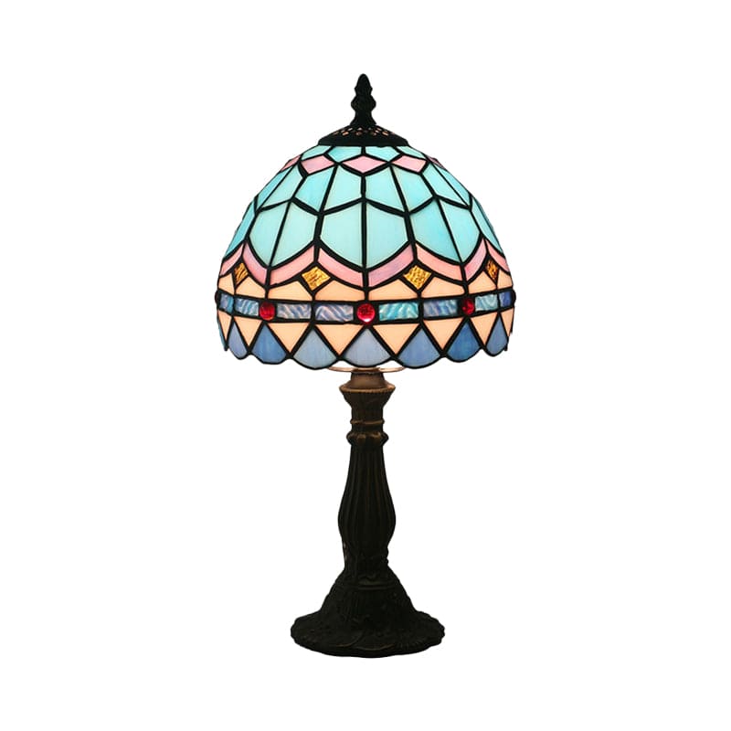 Lampe de Table en Verre Tiffany - Lignes de Plomb Classiques