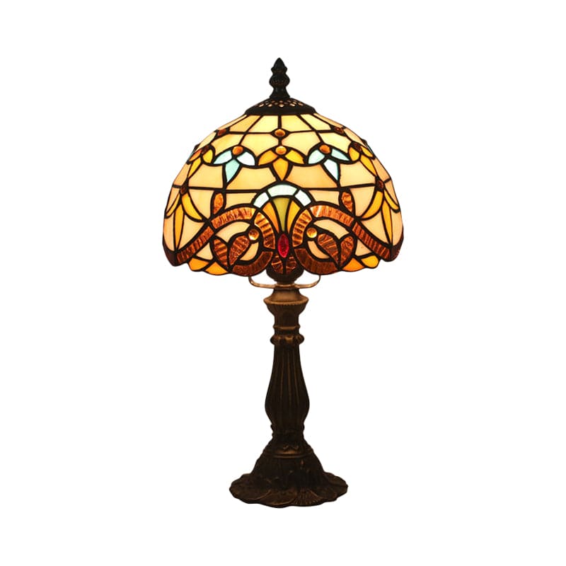 Lampe de Table en Verre Tiffany - Lignes de Plomb Classiques