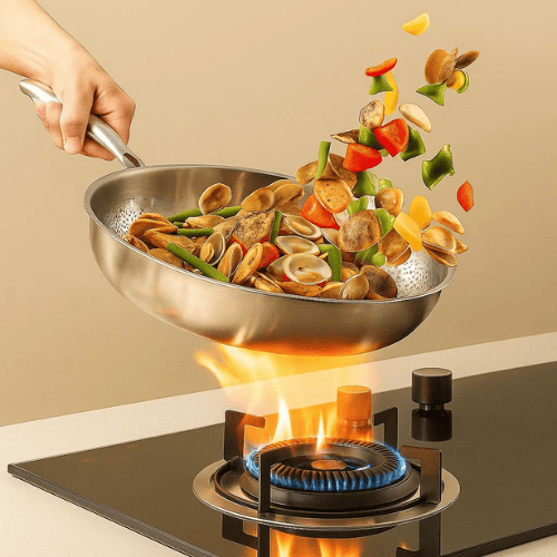 POÊLE TITAN-PREMIUM – Poêle en titane de haute qualité sans revêtement pour tous les types de cuisinières