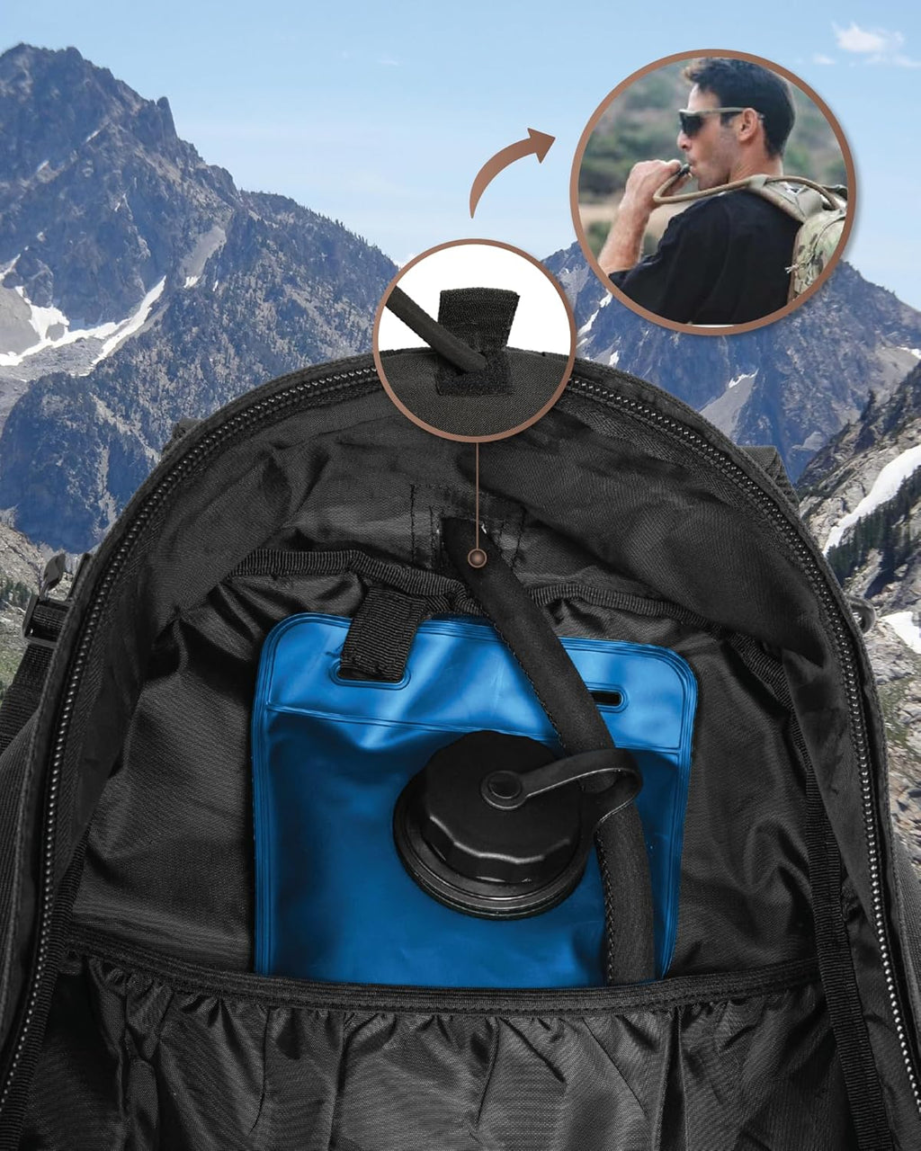 Sac à dos tactique extérieur 35L avec système Molle et rangement pour ordinateur portable