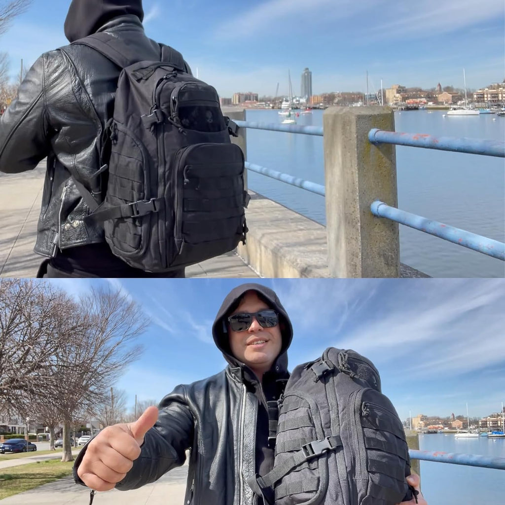 Sac à dos tactique extérieur 35L avec système Molle et rangement pour ordinateur portable