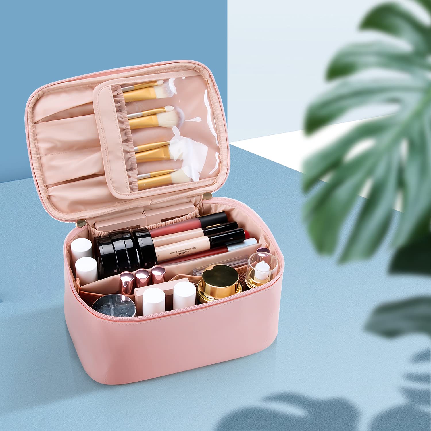 Organisateur de maquillage portable avec séparateurs