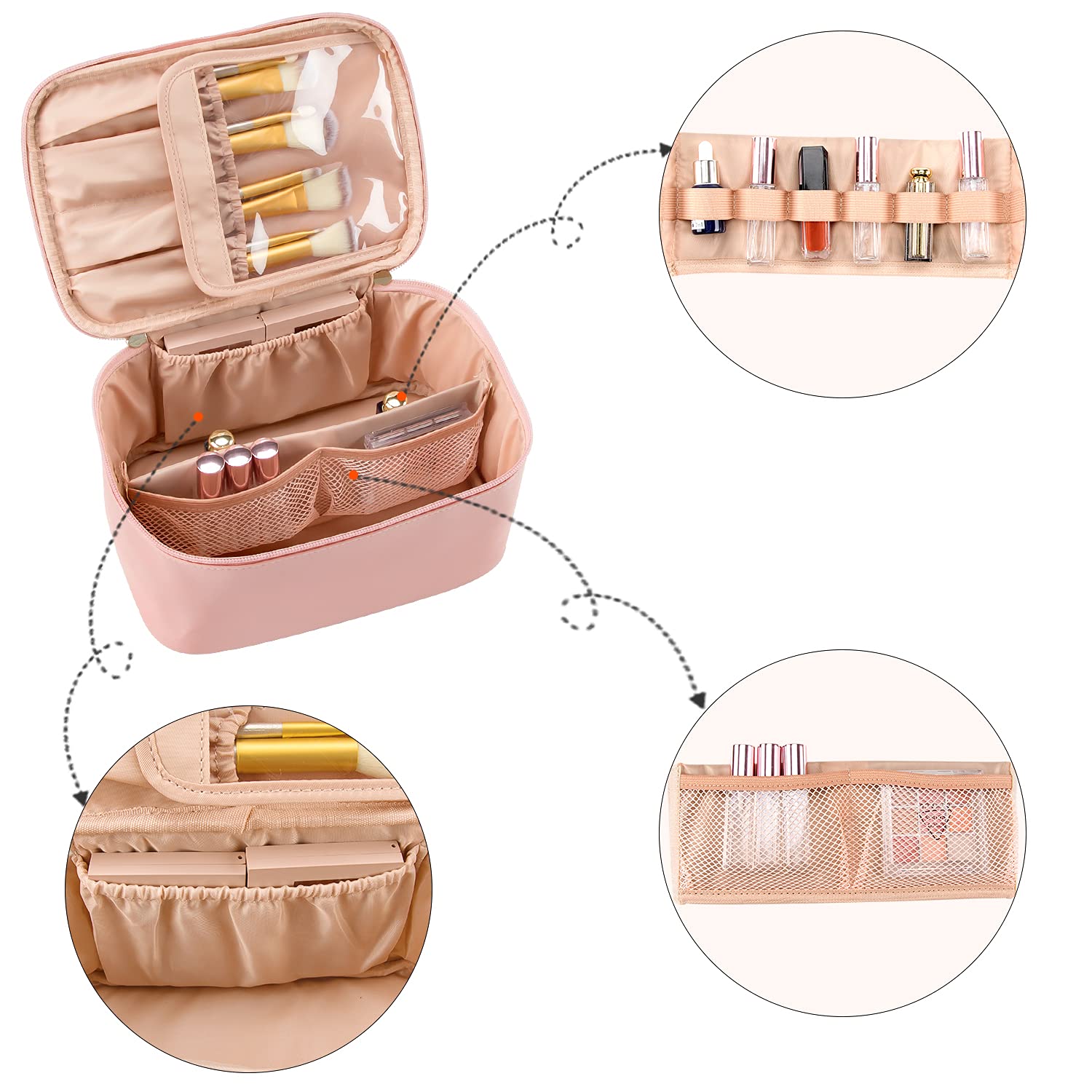 Organisateur de maquillage portable avec séparateurs
