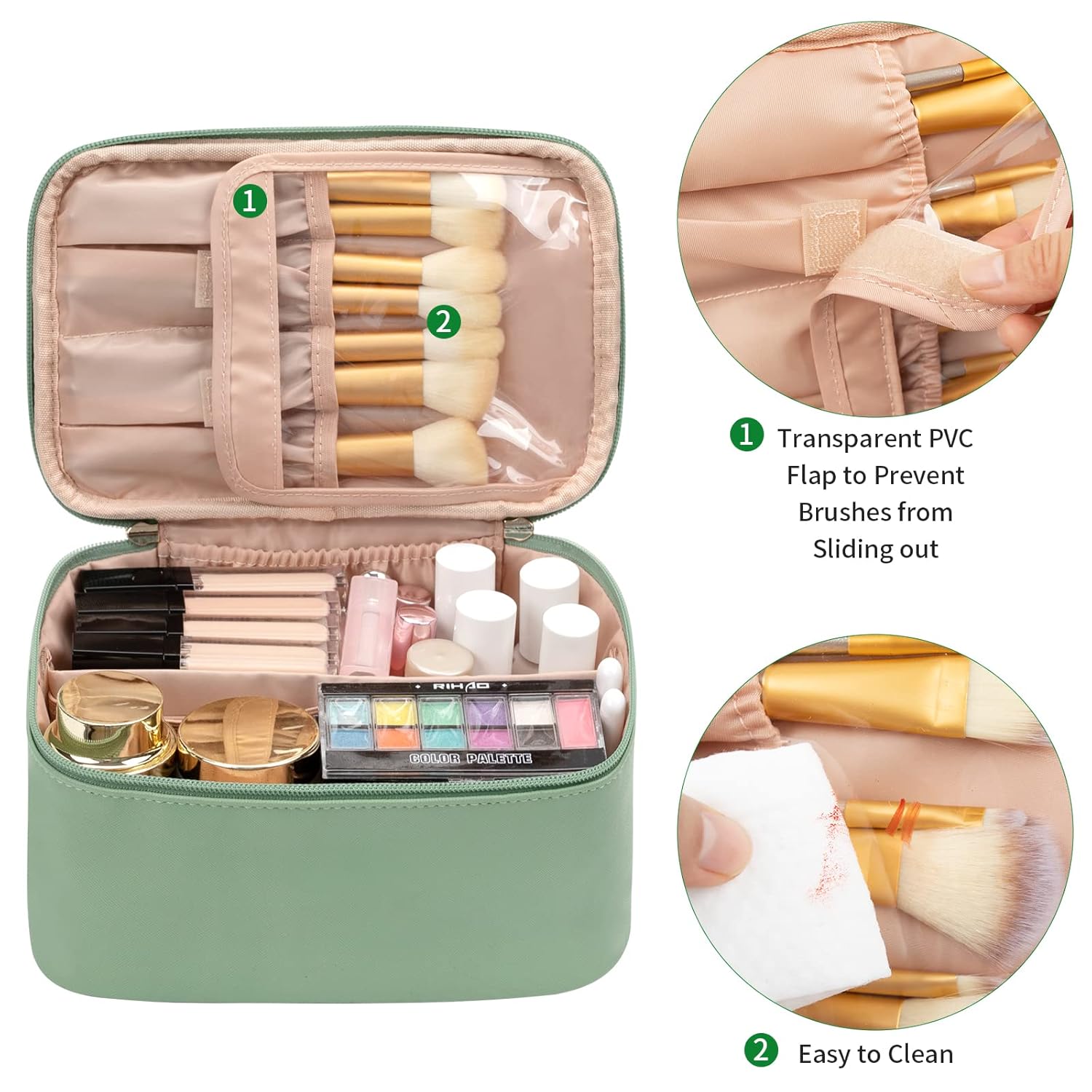 Organisateur de maquillage portable avec séparateurs