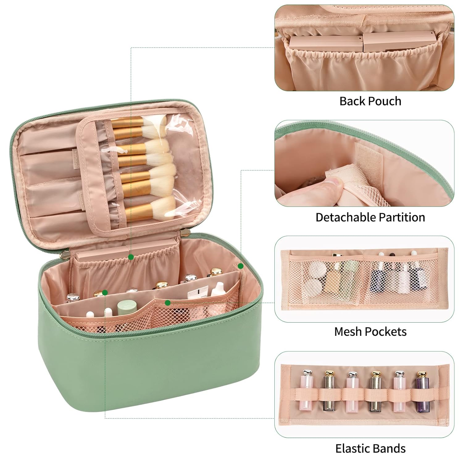 Organisateur de maquillage portable avec séparateurs