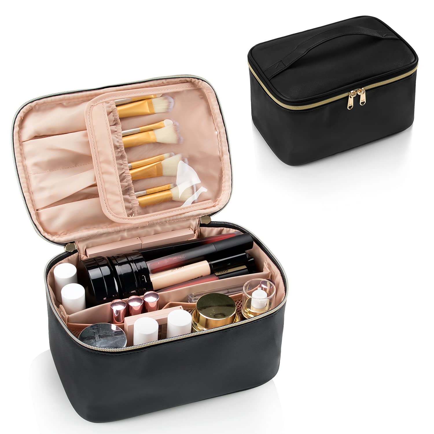 Organisateur de maquillage portable avec séparateurs