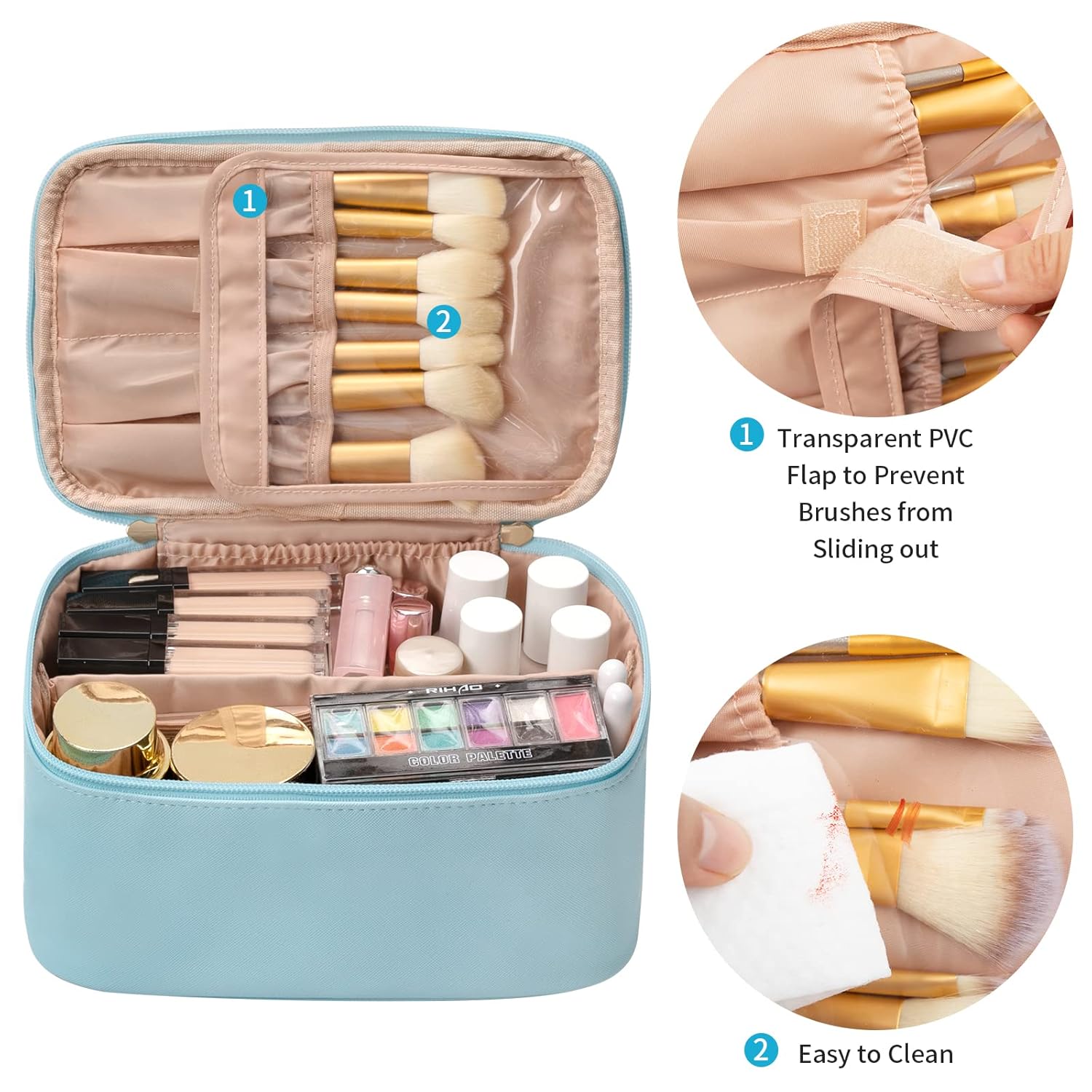 Organisateur de maquillage portable avec séparateurs