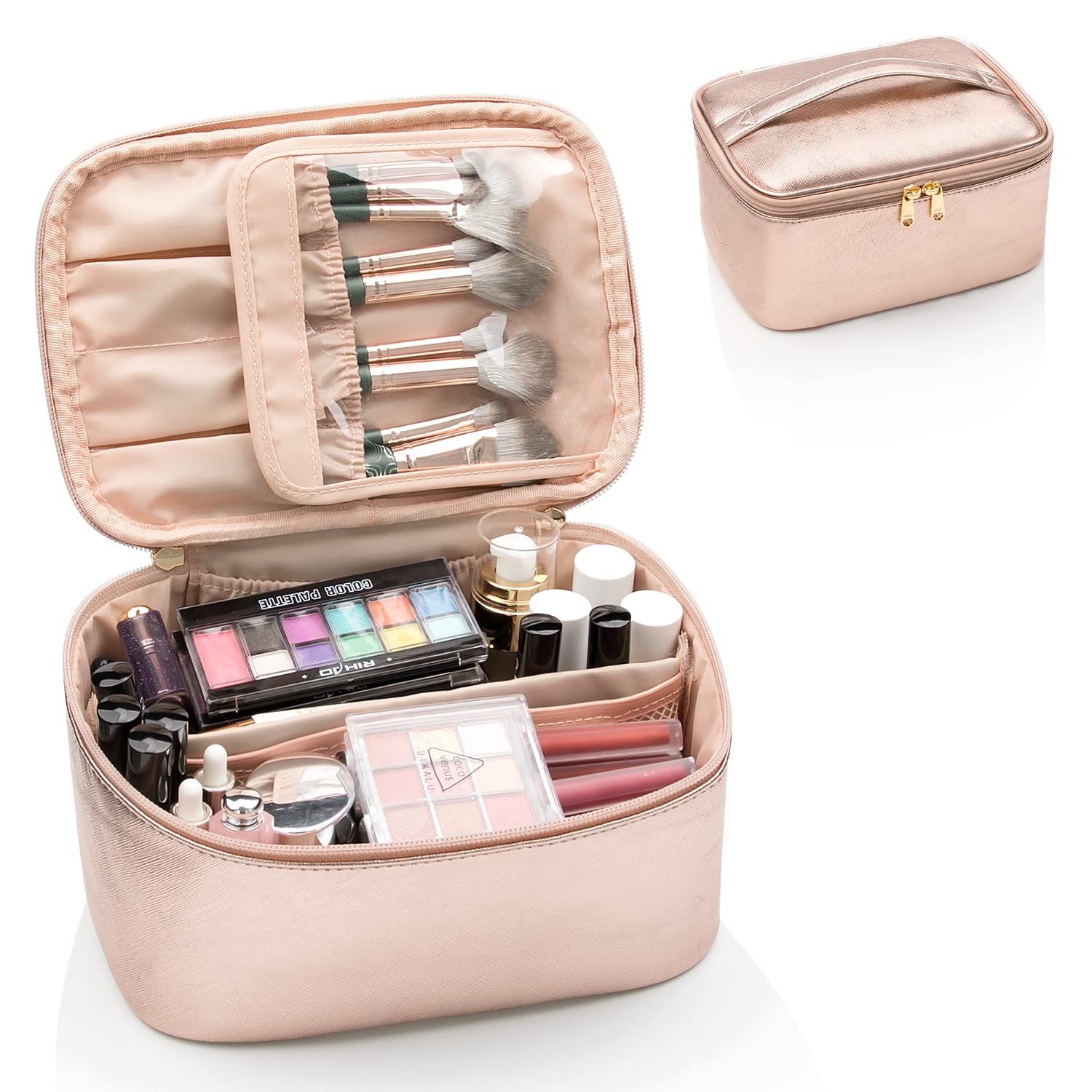 Organisateur de maquillage portable avec séparateurs