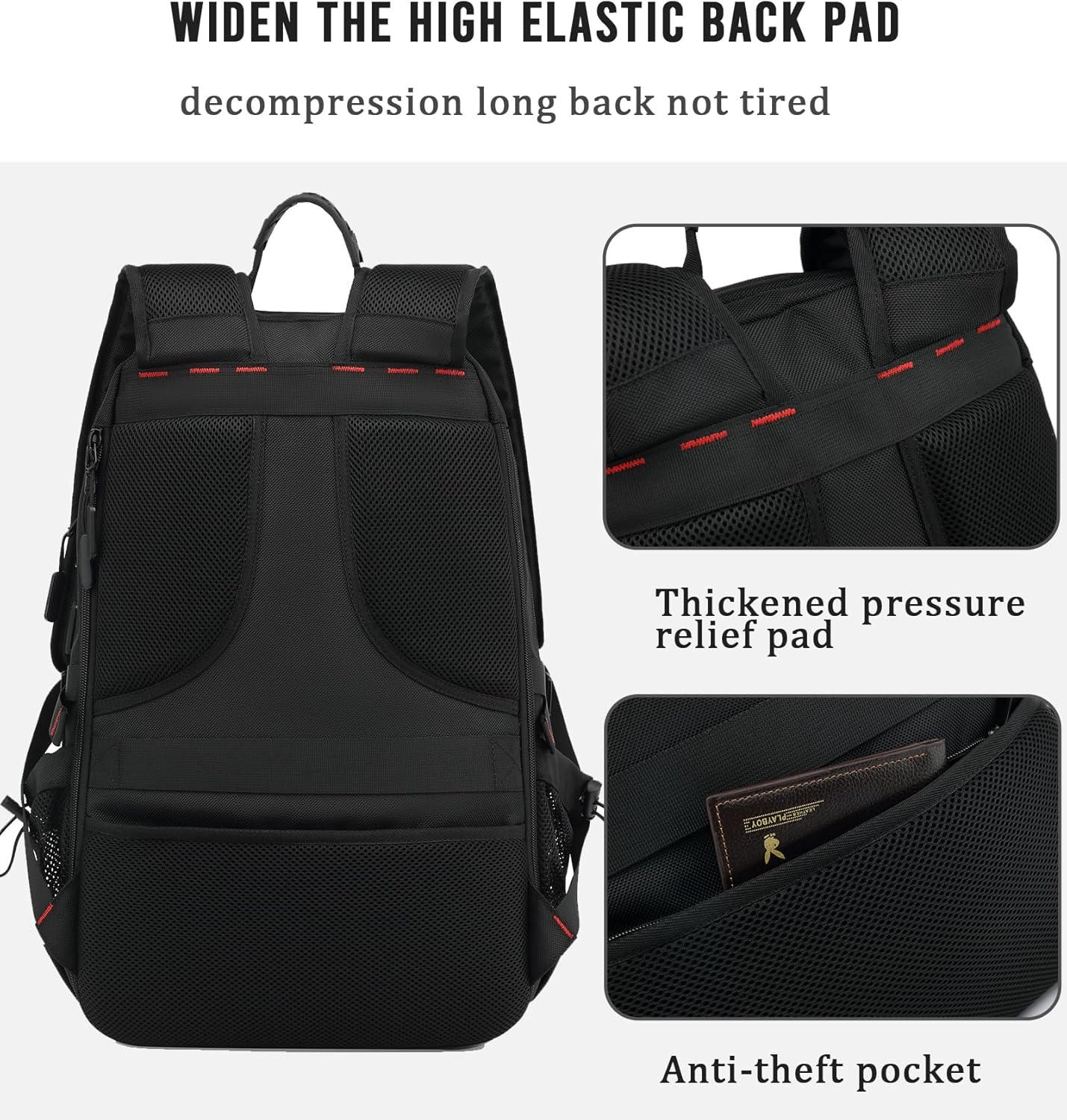Sac à Dos de Voyage Étanche de 60L pour Ordinateur Portable avec Port USB et Compartiment à Chaussures