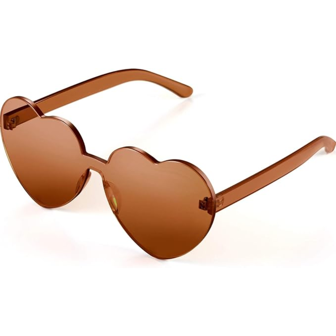 Lunettes de soleil tendance en forme de cœur sans monture, au look transparent - HeartBlitz