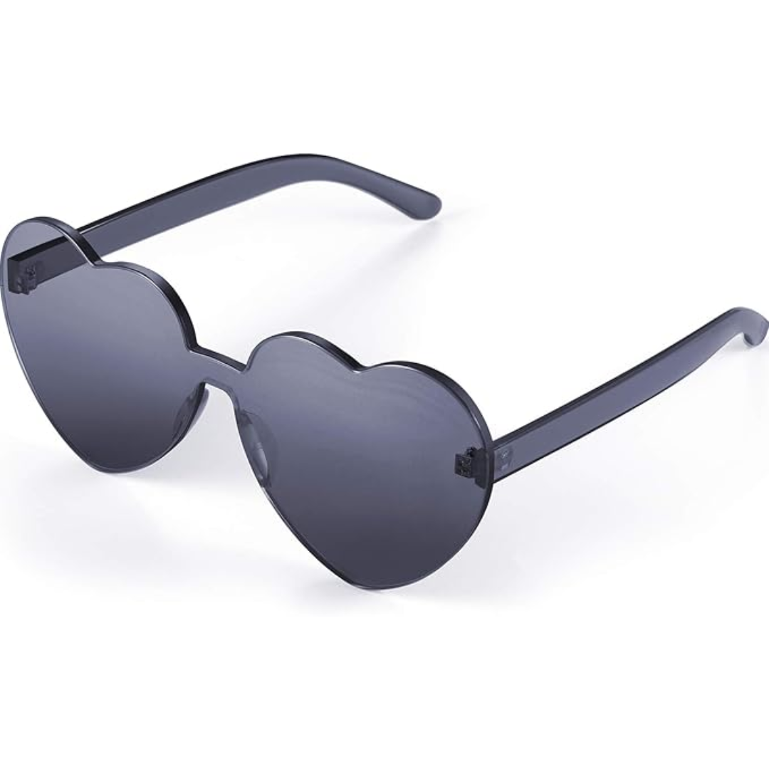 Lunettes de soleil tendance en forme de cœur sans monture, au look transparent - HeartBlitz