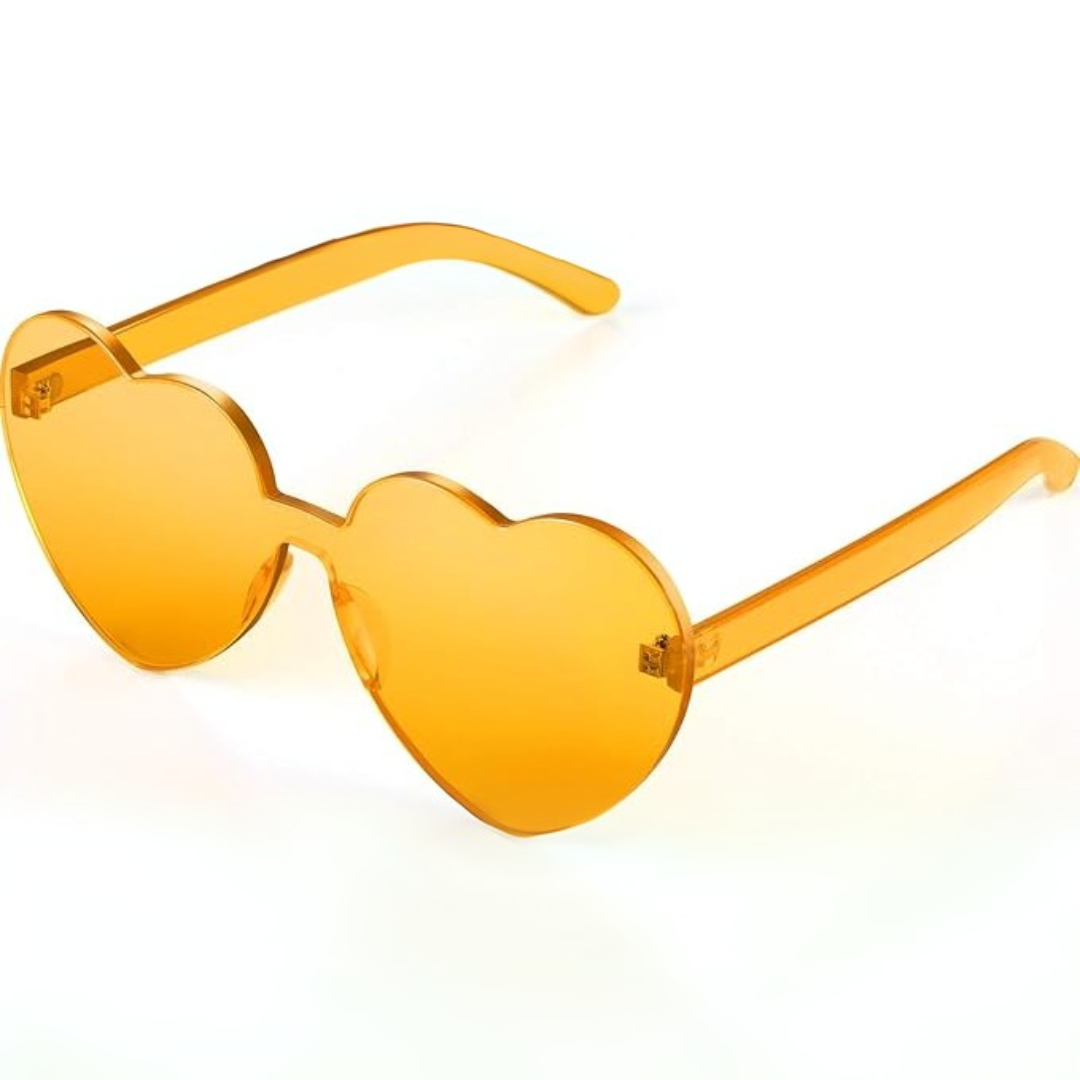 Lunettes de soleil tendance en forme de cœur sans monture, au look transparent - HeartBlitz