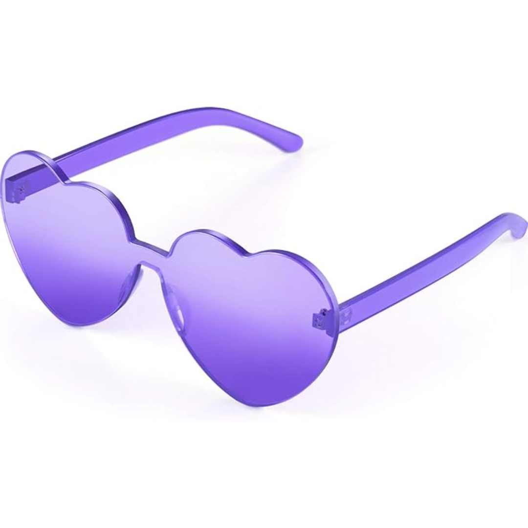 Lunettes de soleil tendance en forme de cœur sans monture, au look transparent - HeartBlitz
