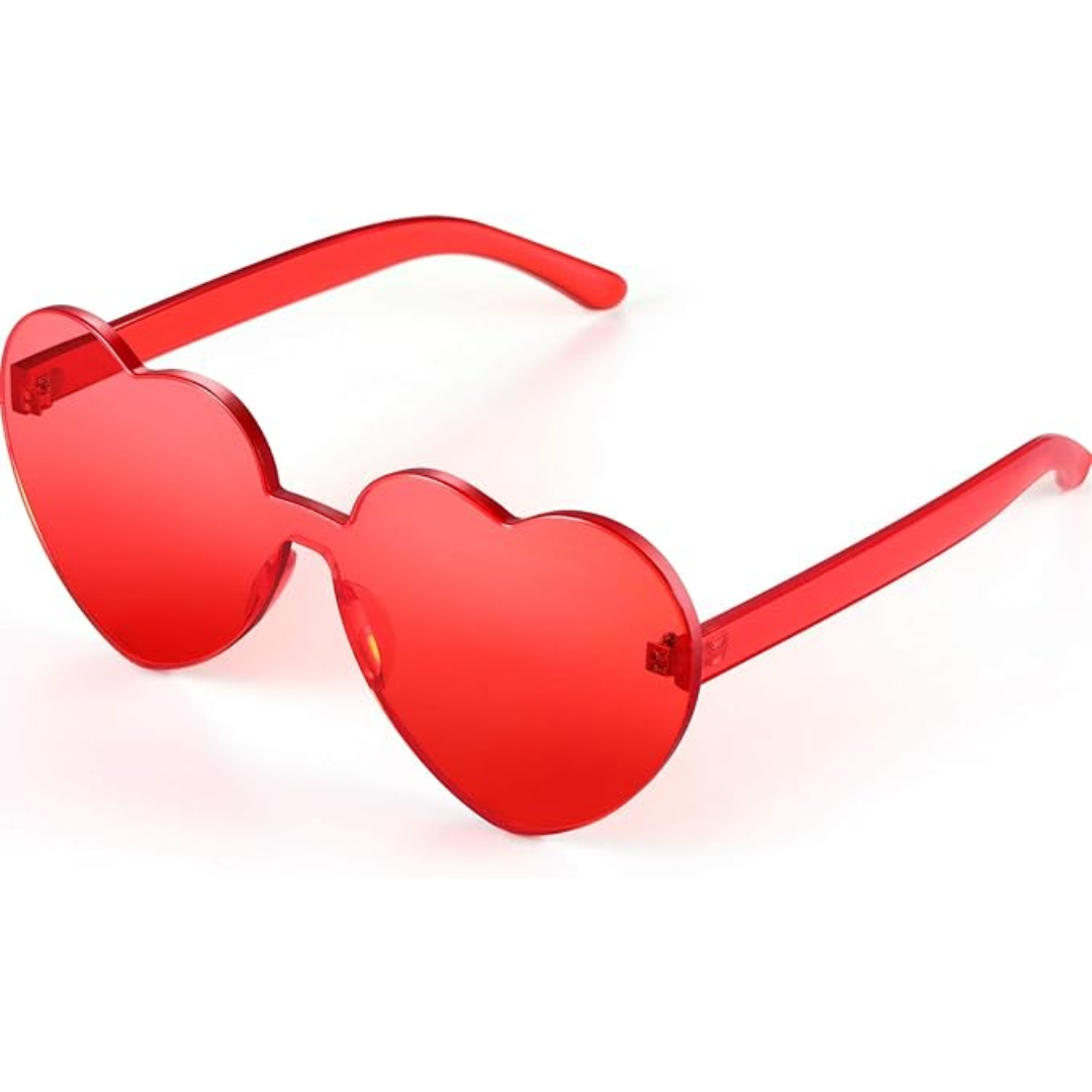 Lunettes de soleil tendance en forme de cœur sans monture, au look transparent - HeartBlitz