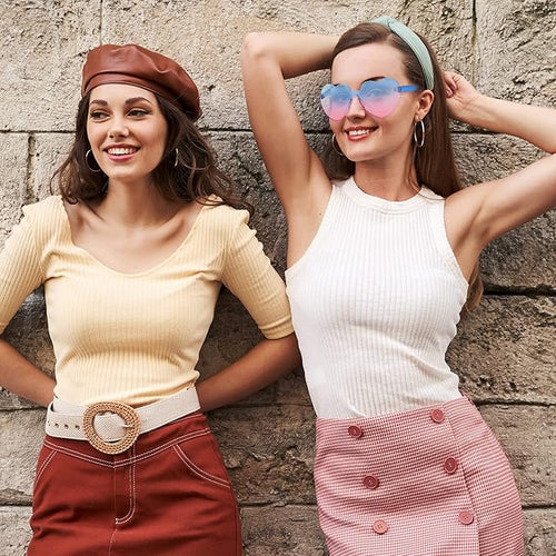 Lunettes de soleil tendance en forme de cœur sans monture, au look transparent - HeartBlitz