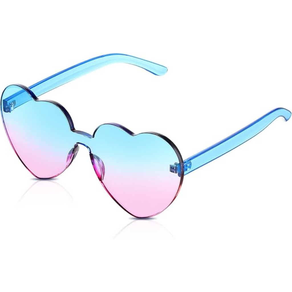 Lunettes de soleil tendance en forme de cœur sans monture, au look transparent - HeartBlitz