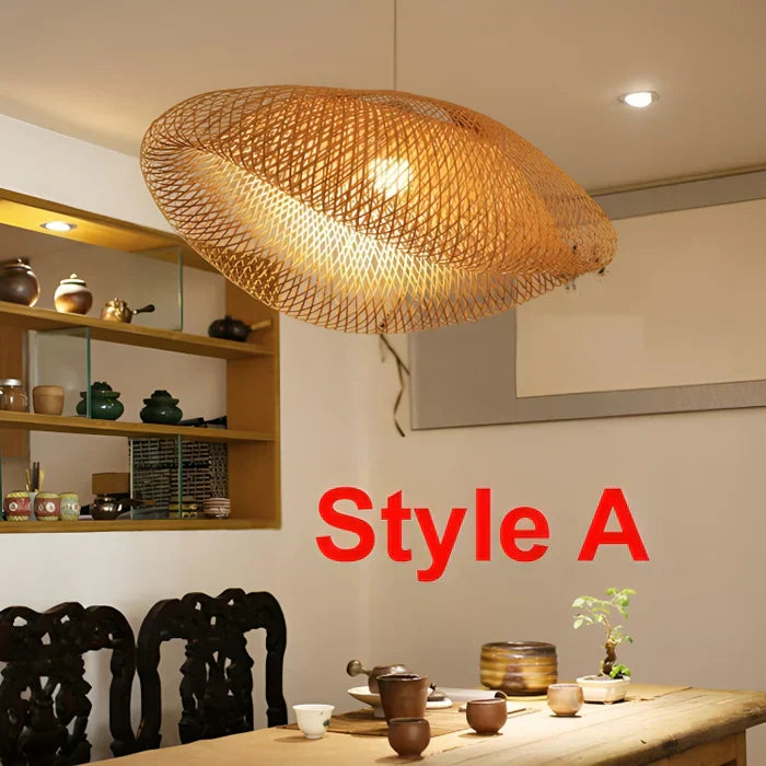 Lampe suspendue tendance en rotin - NaturGlow