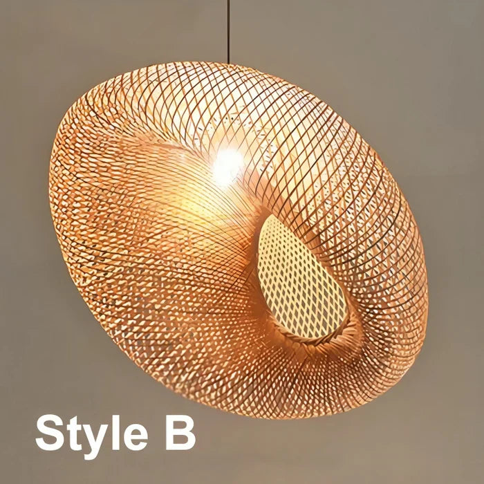 Lampe suspendue tendance en rotin - NaturGlow