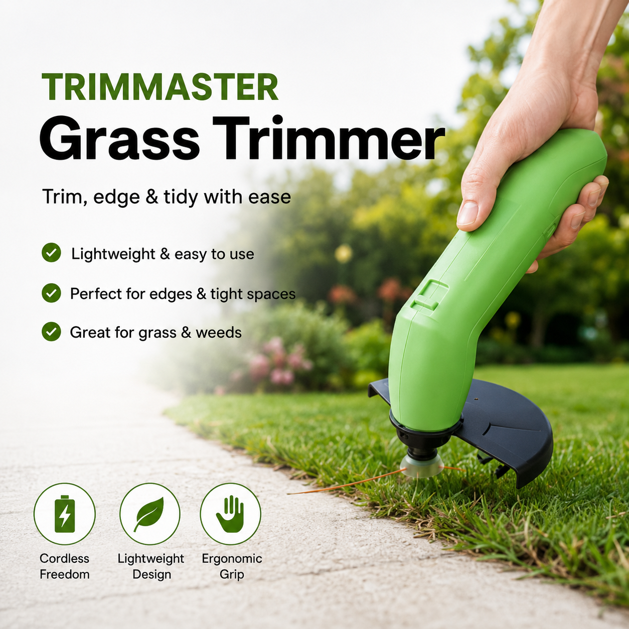 TRIMMASTER - Taille-haie Mini Sans Fil Léger avec Cutter Réglable
