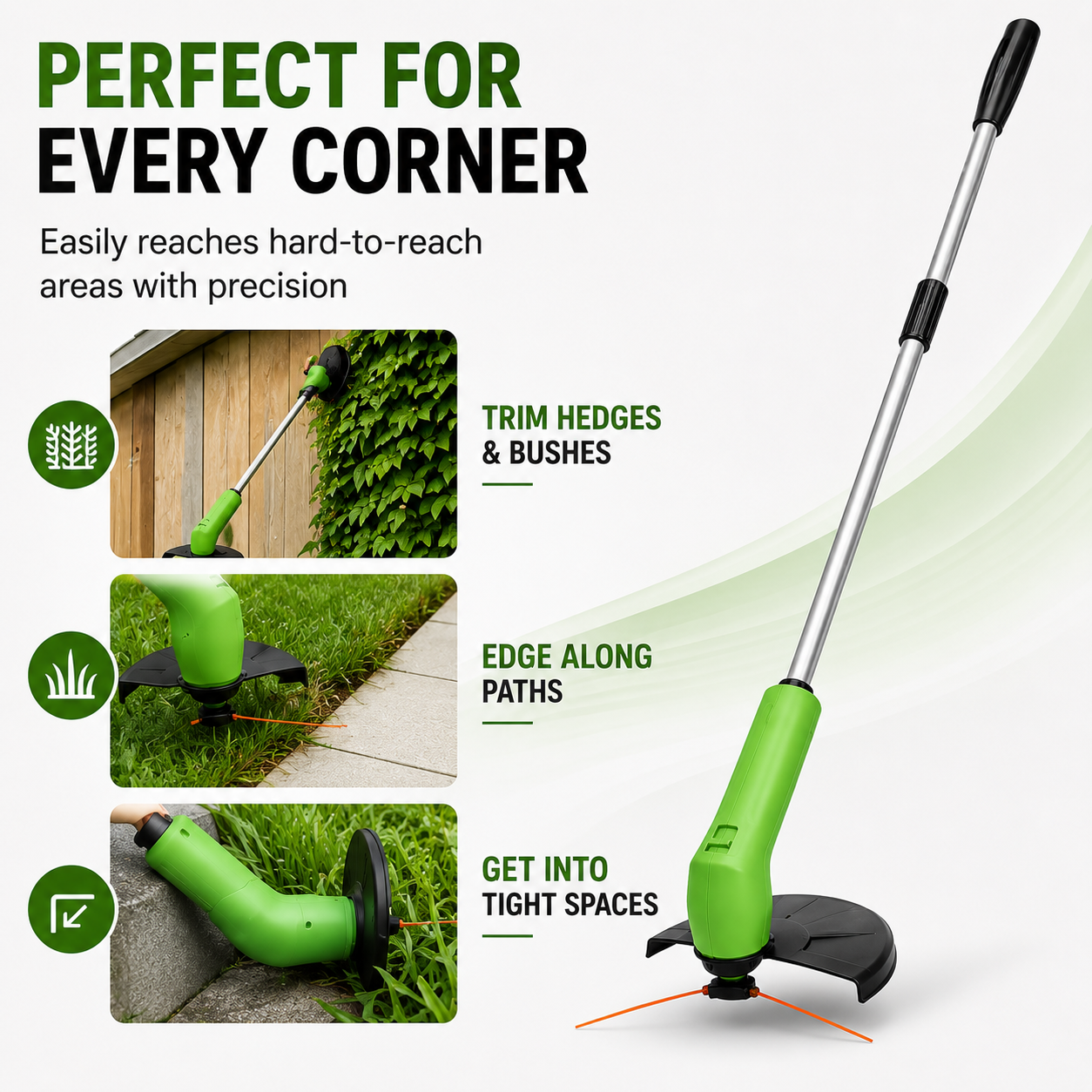 TRIMMASTER - Taille-haie Mini Sans Fil Léger avec Cutter Réglable