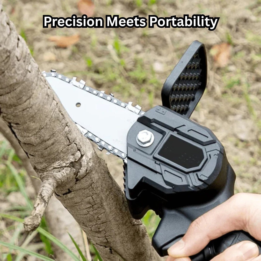 TrimPro – Mini tronçonneuse électrique sans fil de 4" pour le jardinage et le travail extérieur