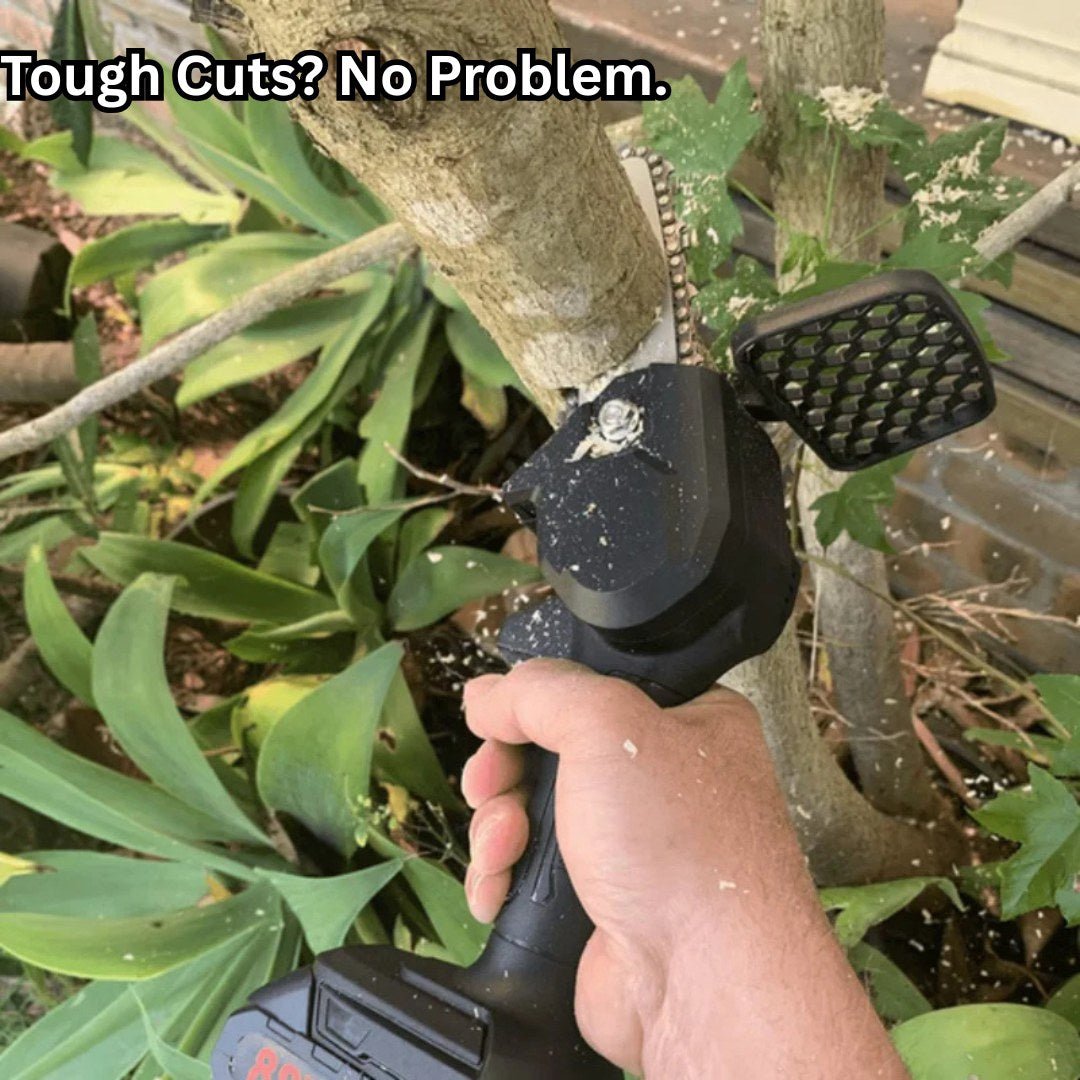 TrimPro – Mini tronçonneuse électrique sans fil de 4" pour le jardinage et le travail extérieur