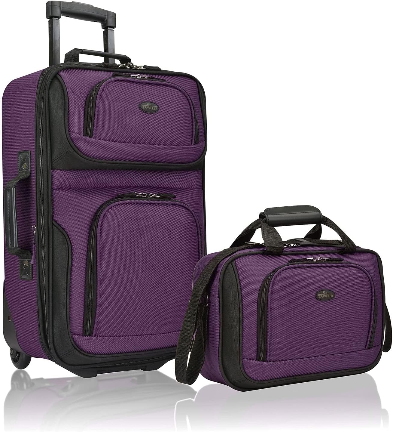 Ensemble de bagages à main souples en 2 pièces avec design extensible et roues skate