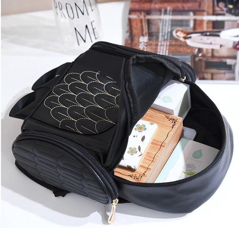 Sac à dos en cuir PU avec impression de hibou pour femmes – Design multi-poches