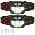 Lampe frontale à capteur de mouvement ultra-brillante - Pack de 2
