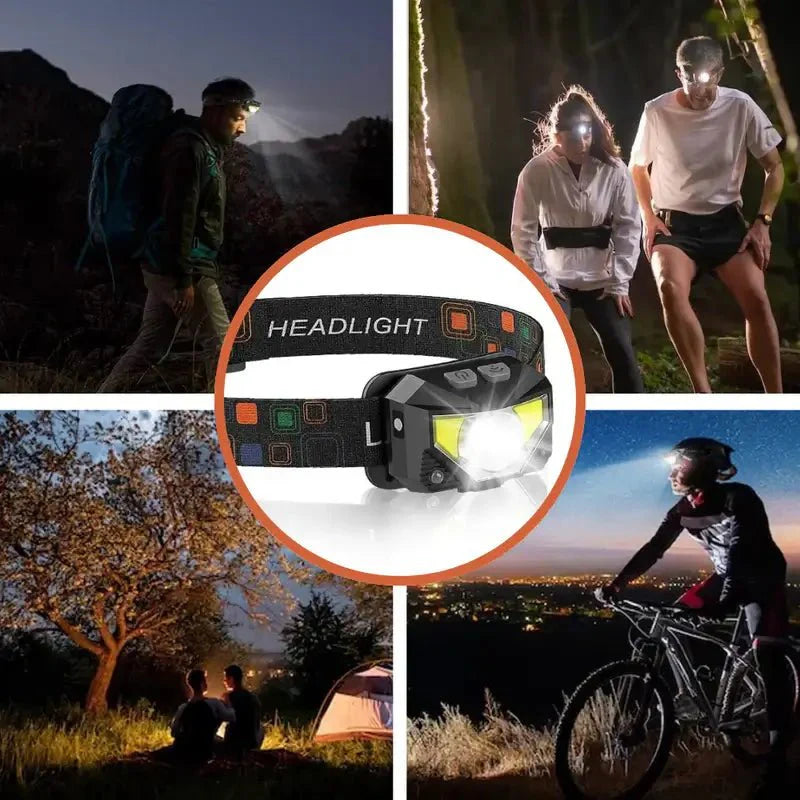 Lampe frontale à capteur de mouvement ultra-brillante - Pack de 2