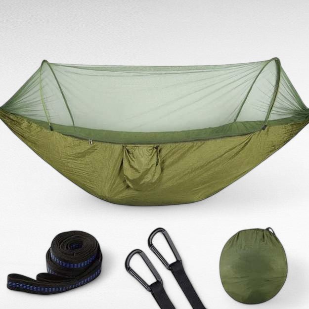 Hamac de plein air avec moustiquaire – Nylon ultra-léger et installation rapide