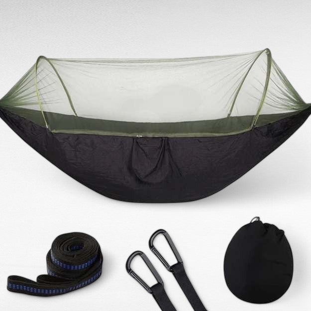 Hamac de plein air avec moustiquaire – Nylon ultra-léger et installation rapide