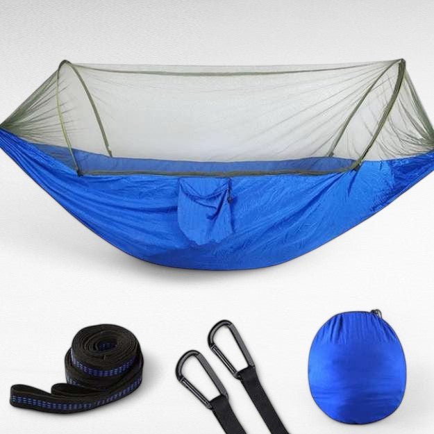 Hamac de plein air avec moustiquaire – Nylon ultra-léger et installation rapide