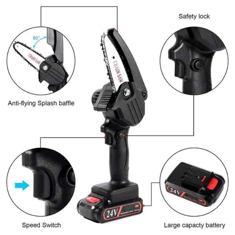 Mini tronçonneuse UltraSharp 24V (Deux batteries)