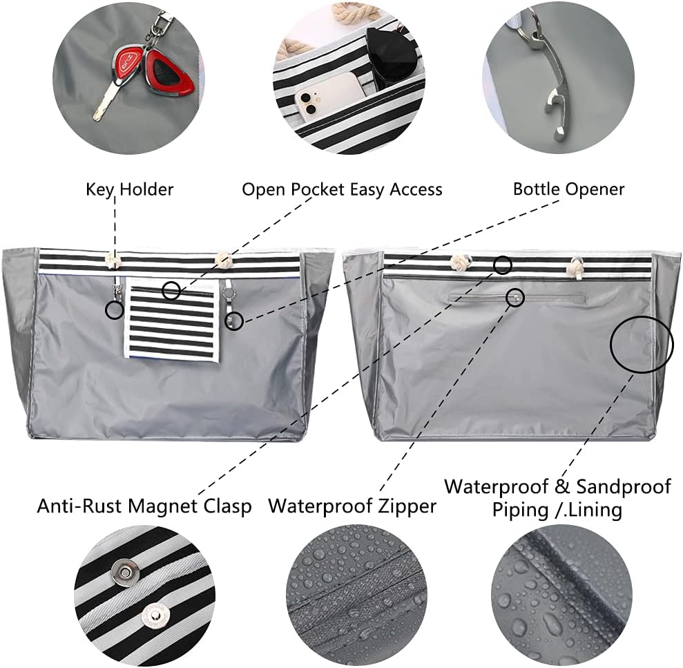 Sac de Plage Unisexe Extra Large Imperméable & Étui de Voyage