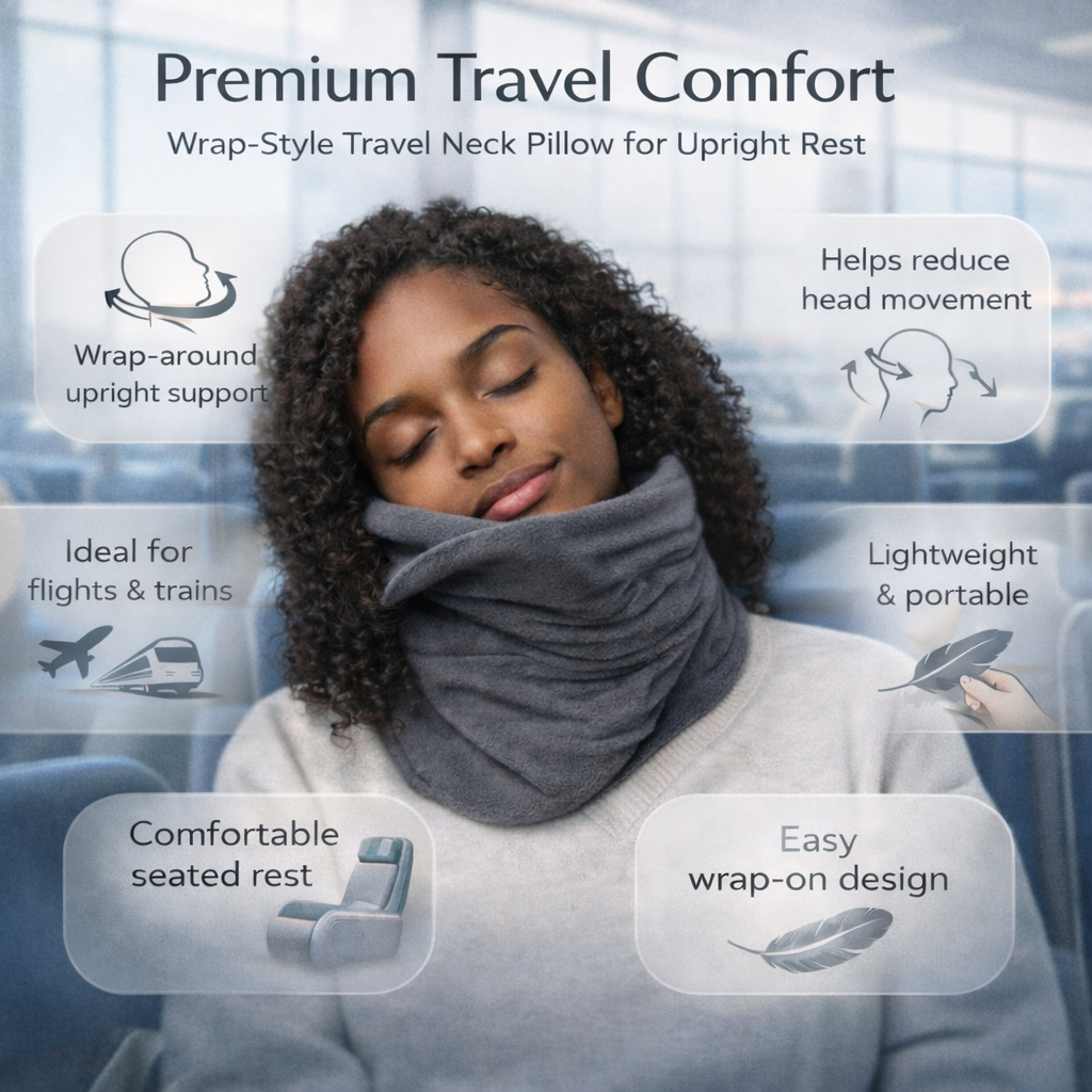 Coussin de Voyage Unisexe pour un Soutien de Cou Vertical