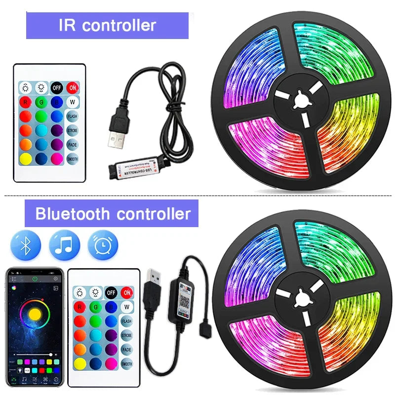 BANDE LED USB AVEC CHANGEMENT DE COULEUR - LUMIÈRE RGB POUR DÉCORATION DE PIÈCE & ÉCLAIRAGE ARRIÈRE DE TÉLÉVISEUR