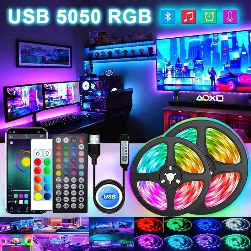 BANDE LED USB AVEC CHANGEMENT DE COULEUR - LUMIÈRE RGB POUR DÉCORATION DE PIÈCE & ÉCLAIRAGE ARRIÈRE DE TÉLÉVISEUR