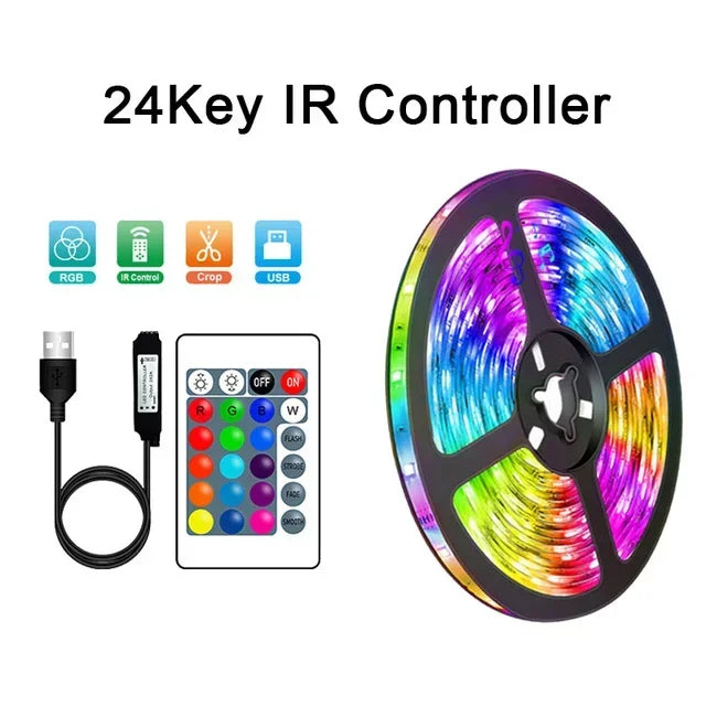 BANDE LED USB AVEC CHANGEMENT DE COULEUR - LUMIÈRE RGB POUR DÉCORATION DE PIÈCE & ÉCLAIRAGE ARRIÈRE DE TÉLÉVISEUR