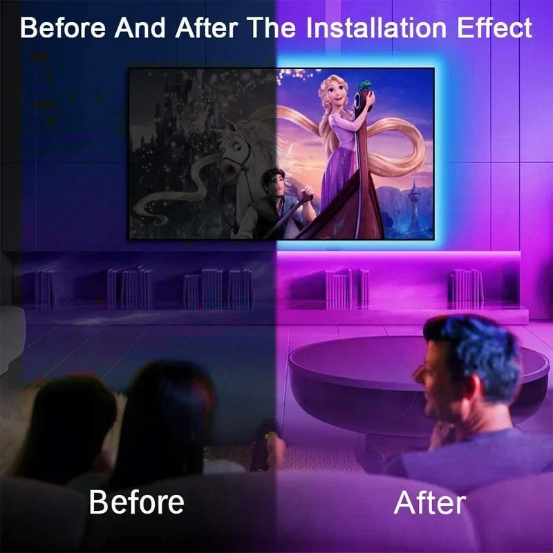 BANDE LED USB AVEC CHANGEMENT DE COULEUR - LUMIÈRE RGB POUR DÉCORATION DE PIÈCE & ÉCLAIRAGE ARRIÈRE DE TÉLÉVISEUR