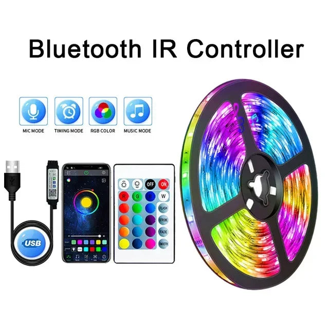BANDE LED USB AVEC CHANGEMENT DE COULEUR - LUMIÈRE RGB POUR DÉCORATION DE PIÈCE & ÉCLAIRAGE ARRIÈRE DE TÉLÉVISEUR