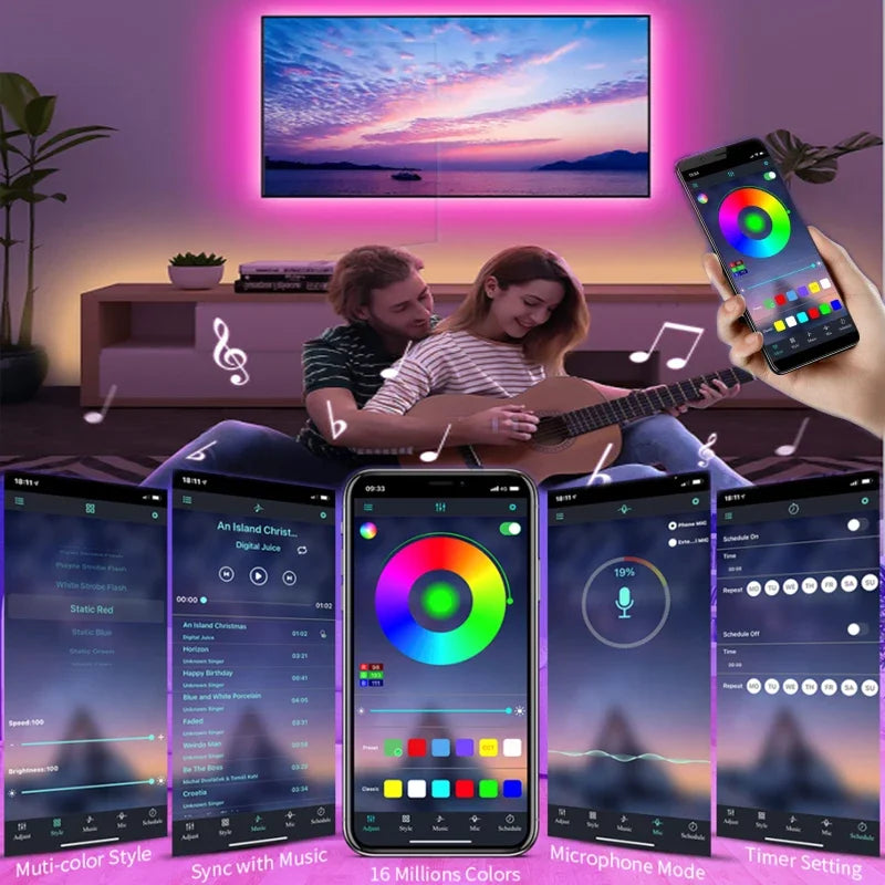 BANDE LED USB AVEC CHANGEMENT DE COULEUR - LUMIÈRE RGB POUR DÉCORATION DE PIÈCE & ÉCLAIRAGE ARRIÈRE DE TÉLÉVISEUR