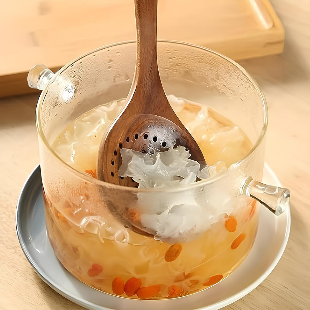 Skanto | Ensemble d'ustensiles de cuisine en teck naturel de 5 pièces – Résistant à la chaleur et anti-rayures
