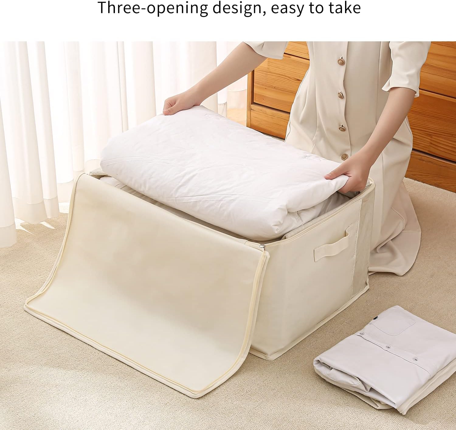 Ensemble d'Organisateurs de Rangement en Toile – Sac à Double Fermeture Éclair avec Poignées et Fenêtre