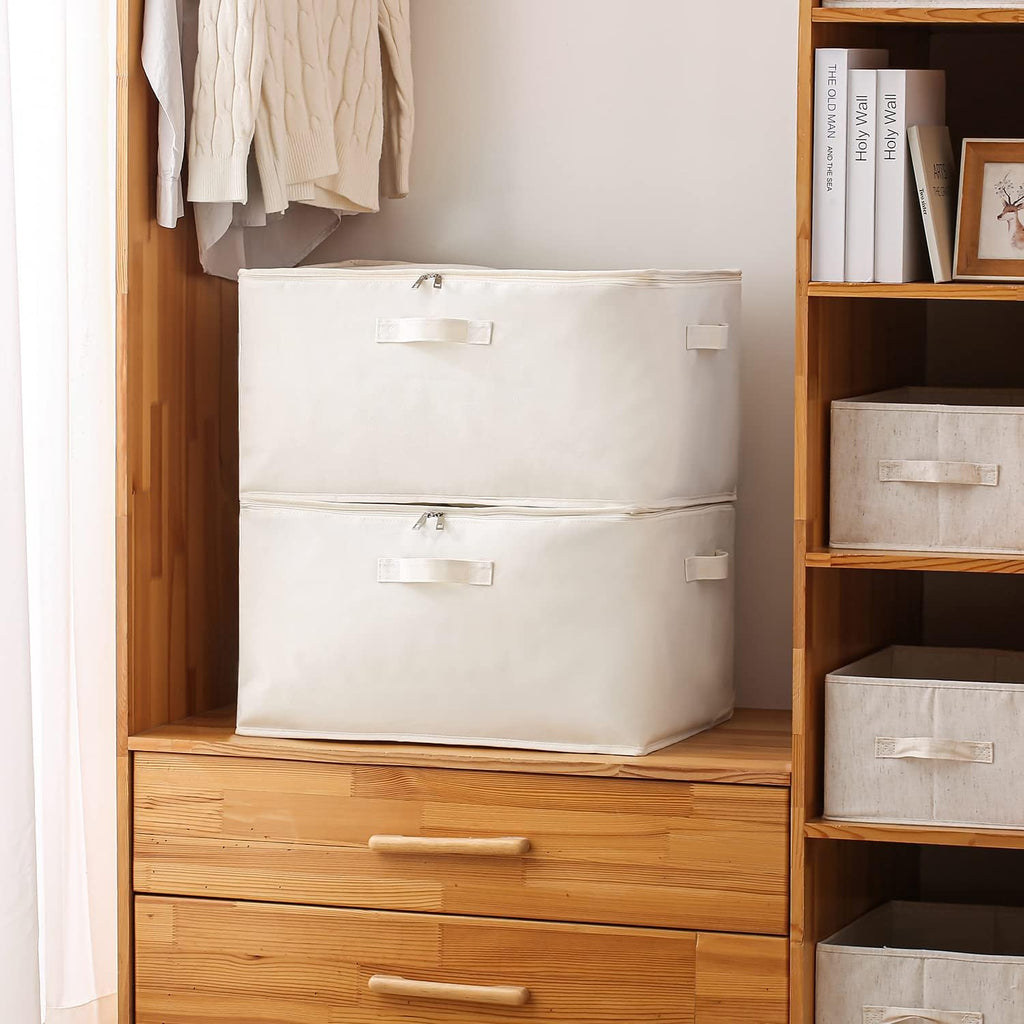 Ensemble d'Organisateurs de Rangement en Toile – Sac à Double Fermeture Éclair avec Poignées et Fenêtre