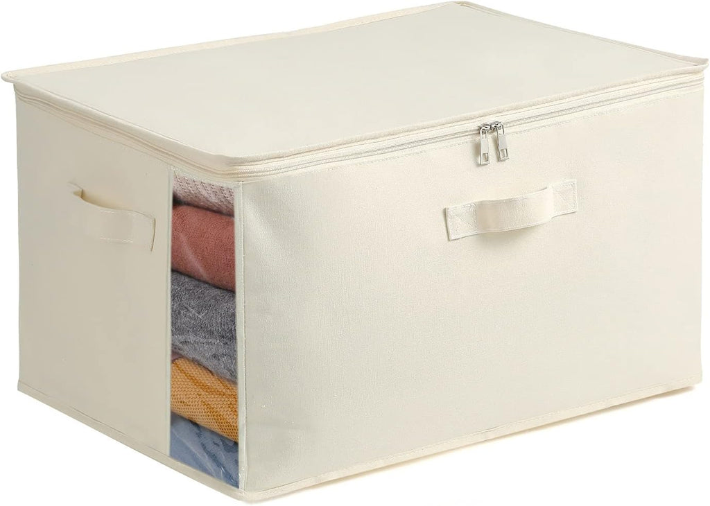 Ensemble d'Organisateurs de Rangement en Toile – Sac à Double Fermeture Éclair avec Poignées et Fenêtre