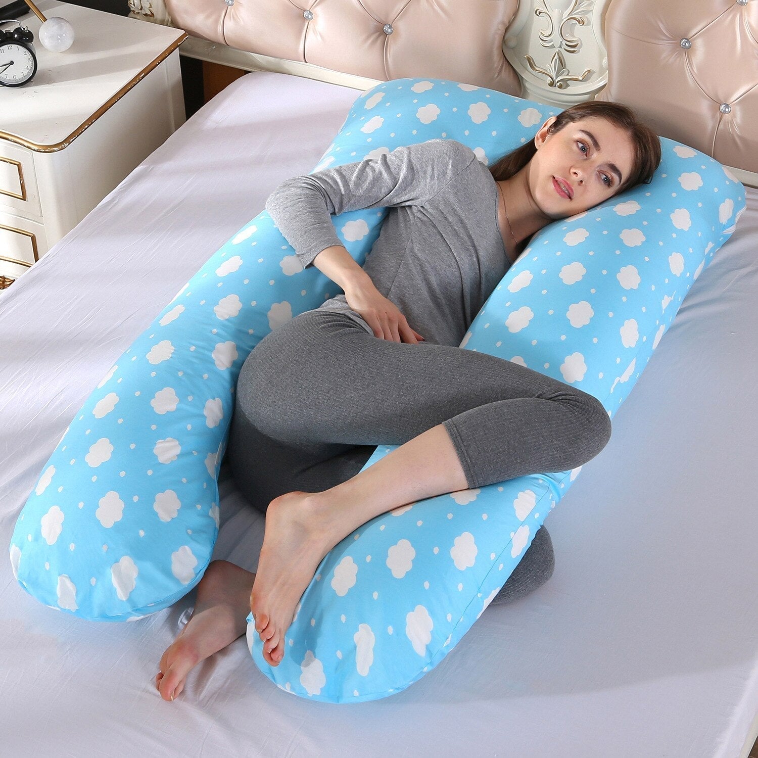 Sandsberg | Coussin pour dormeur sur le côté | Soutien corporel ergonomique en forme de U | Plusieurs couleurs